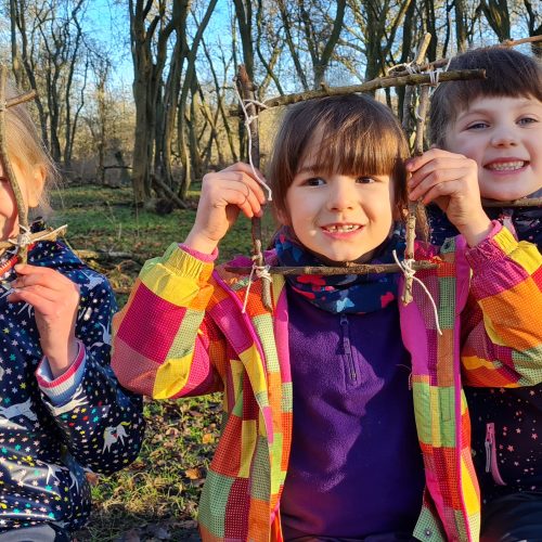 girls with their twig invention
